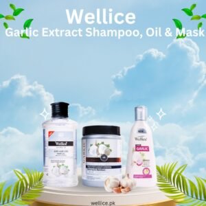 Wellice Dry And Damaged Hair Solution With Garlic Extract (Shampoo, Oil & Mask)