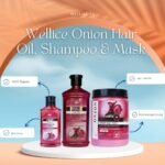 wellice onion hair shampoo, mask & oil