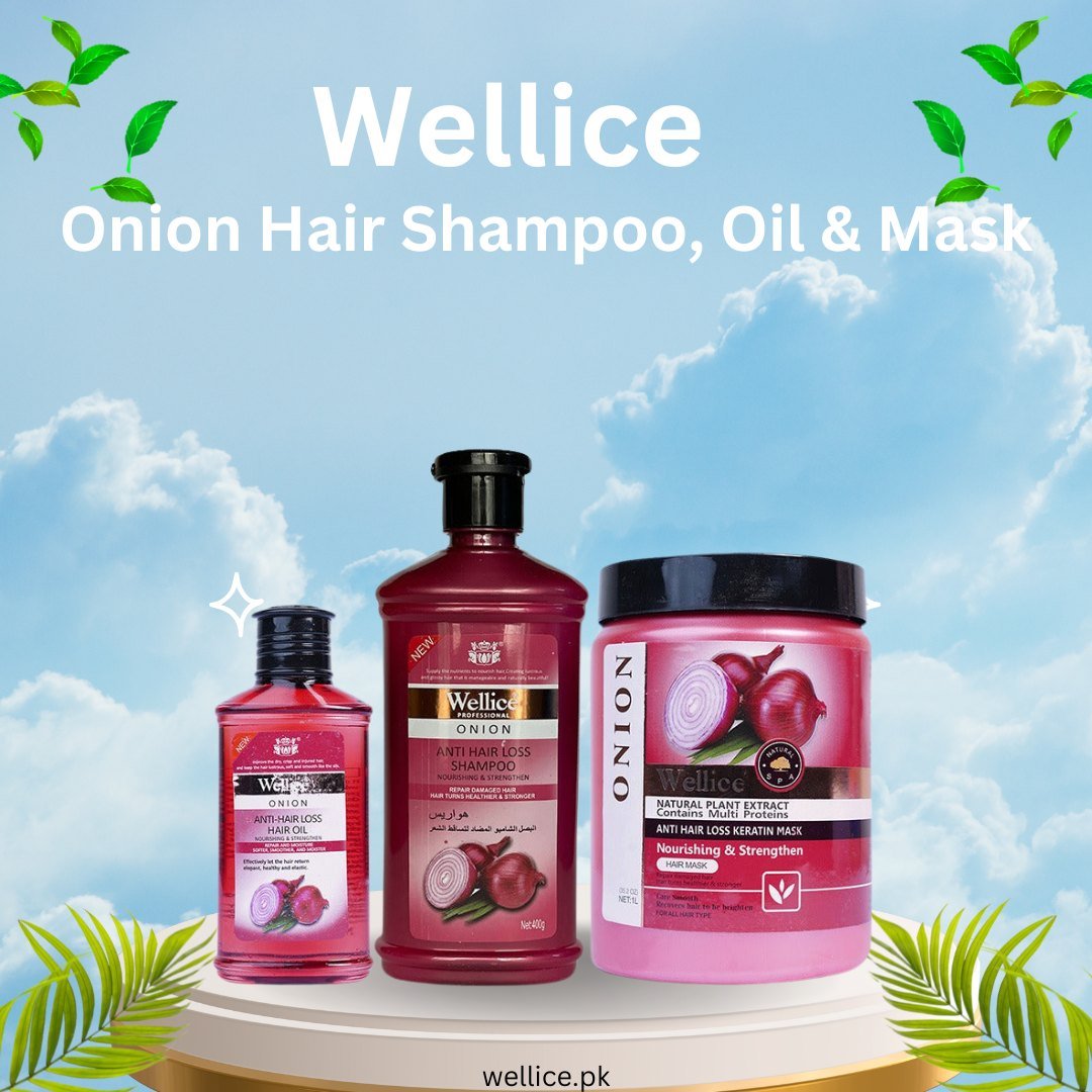 Wellice Buy the best Wellice Anti dandruff Onion Shampoo, Mask & Hair Oil