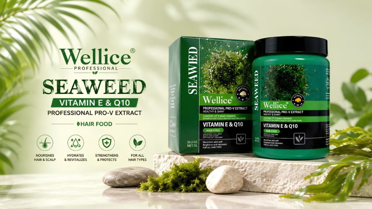 Wellice Seaweed Hair Mask for deep conditioning, hair repair, and frizz control