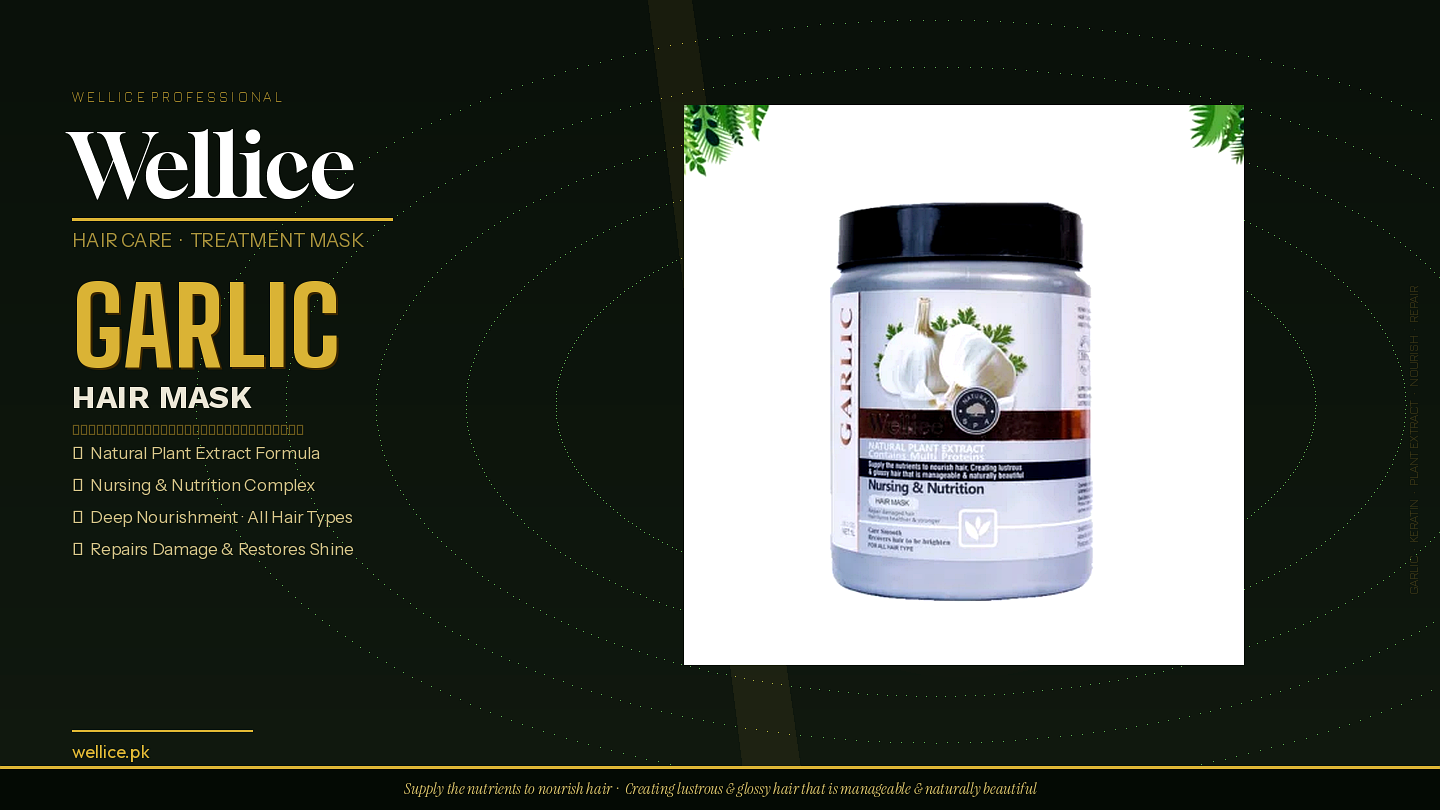 Wellice Garlic Hair Mask 1000 Gram Jar for stronger, smoother, and healthier hair