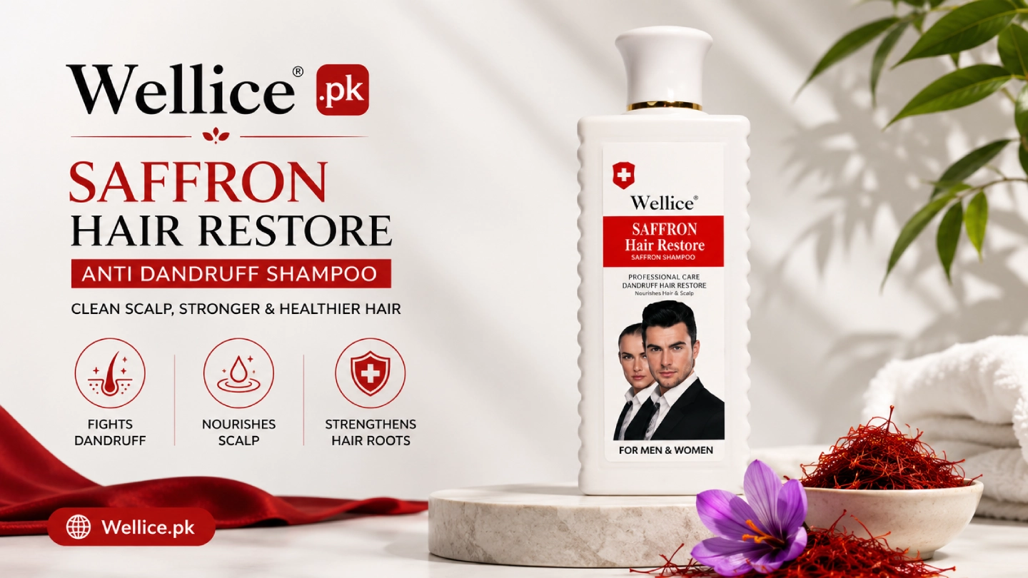Wellice Anti Dandruff Hair Restore Saffron Shampoo for dandruff-free and healthy hair
