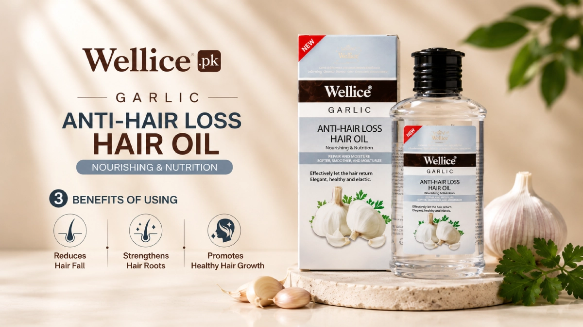 Benefits of Wellice Garlic Anti-Hair Loss Hair Oil (150ml) for stronger, healthier-looking hair and a nourished scalp