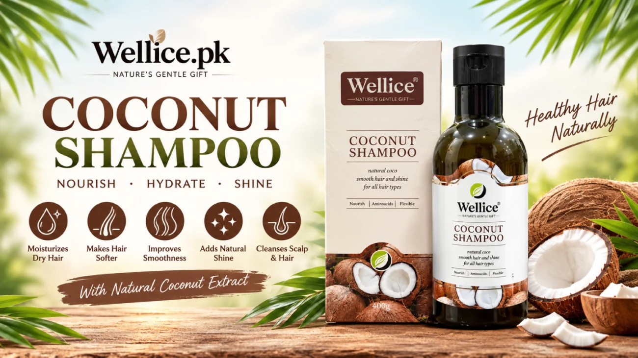 Wellice Coconut Shampoo for nourishing and moisturizing hair
