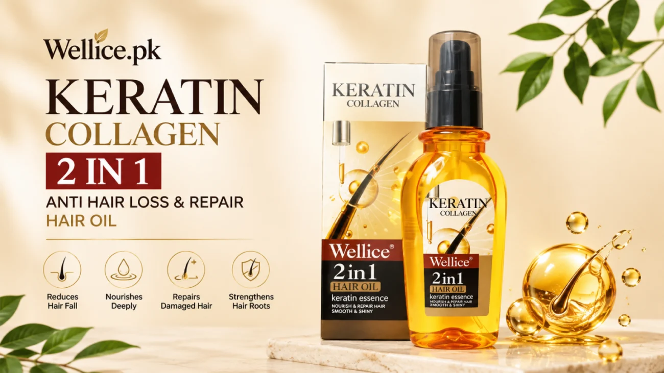 Wellice Keratin Collagen 2 In 1 Anti Hair Loss and Repair Hair Oil